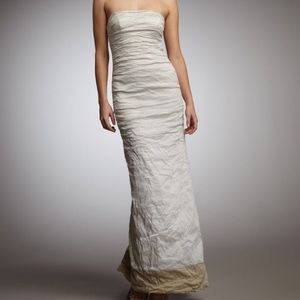 Nicole Miller metal techno Trumpet gown